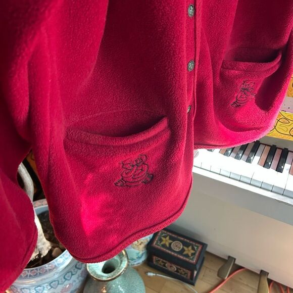 Vintage Y2K Transit Red Women's Cardigan Sweater Size L - Picture 8 of 16